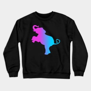 Purple Blue Ombre Elephant Love Crewneck Sweatshirt